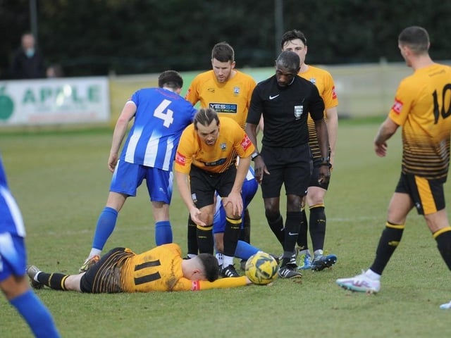 Action from Littlehampton Town's 1-1 draw with East Grinstead Town in the Isthmian south east division at The Sportsfield