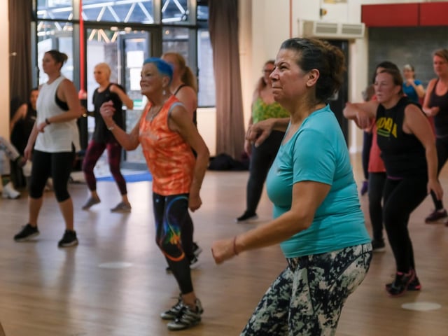 Zumba and BollyX dance fitness instructors joined forces for a two-hour Dance for Dinners fundraising event supporting The Trussell Trust's foodbanks in Worthing, Shoreham and Littlehampton at Christmas