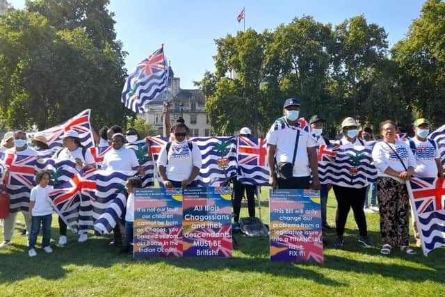 Chagossians at Parliament in September 2021