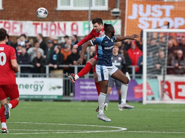 Action from Worthing's 6-4 win at home to Dover in National League South