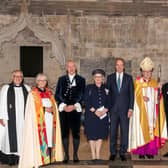 The Lords-Lieutenant of West and East Sussex Lady Emma Barnard and Mr Andrew Blackman are pictured with the Acting Bishop of Chichester the Rt Rev William Hazlewood, the High Sheriffs of both counties Gary Shipton DL and Michael Bedingfield DL, and their chaplains the Rev Rupert Toovey and the Rt Rev Nicholas Holtam with the Canon Treasurer of Chichester Cathedral, the Rev Canon Vanessa Baron among others. Photo: Andrew Mardell