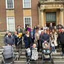 Campaigners opposed to the relocation of Jessie Younghusband School meet outside County Hall, Chichester