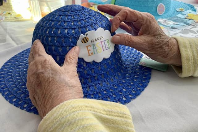 Easter bonnets were covered in decorations by the residents at Caer Gwent