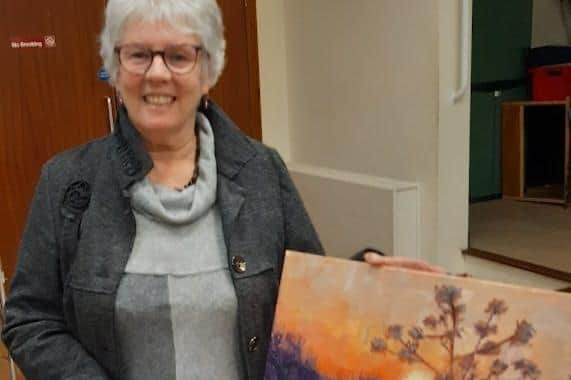 Chris Verrijden with her winning painting