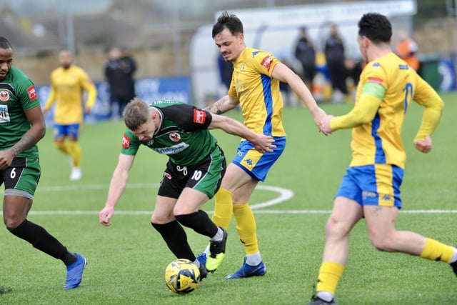 Action from Lancing''s home Isthmian south east division win over Phoenix Sports