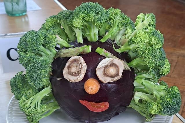 Novelty classes, including figures crafted from fruit and vegetables, sat alongside the spectacle of flowers at East Preston & Kingston Horticultural Society's annual rose show