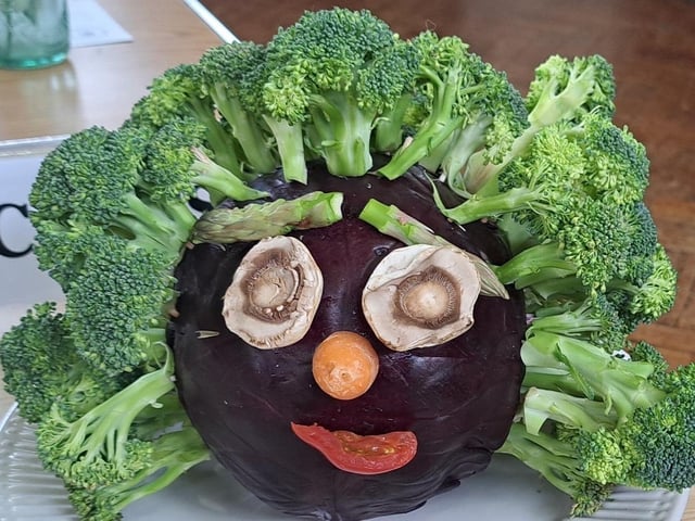Novelty classes, including figures crafted from fruit and vegetables, sat alongside the spectacle of flowers at East Preston & Kingston Horticultural Society's annual rose show