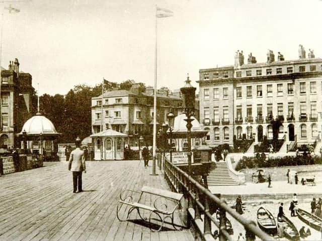 Looking back at the historic pier