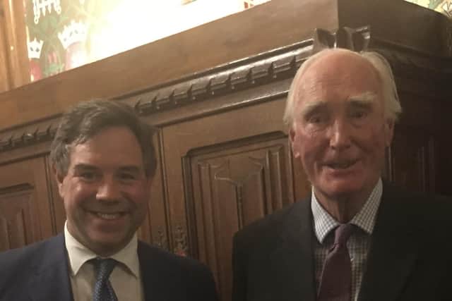 Sir Peter Hordern with Jeremy Quin in the House of Commons