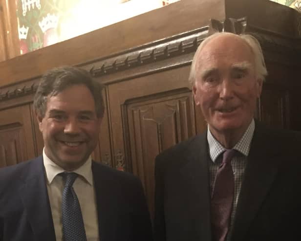 Sir Peter Hordern with Jeremy Quin in the House of Commons