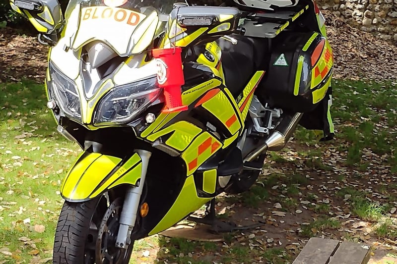 SERV Sussex is urgently raising funds to repair a blood bike recently damaged in a 'hit and run' collision in Southwick