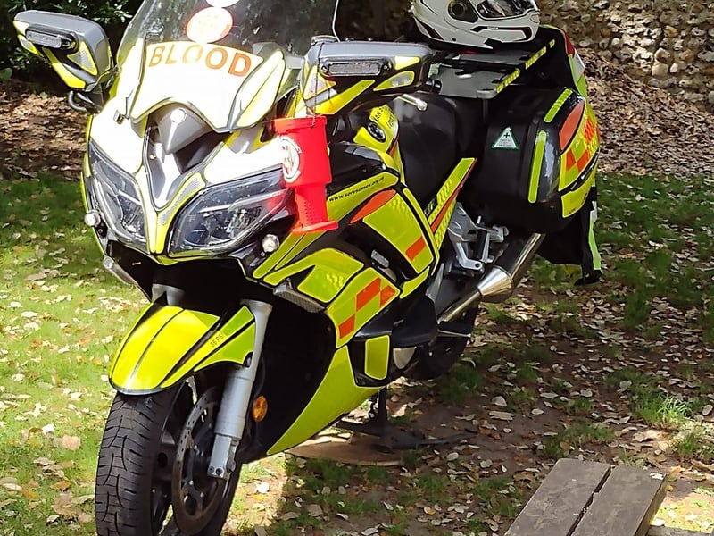 SERV Sussex is urgently raising funds to repair a blood bike recently damaged in a 'hit and run' collision in Southwick