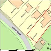 A site plan of the property in Yapton Road, Bognor