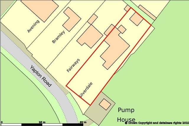 A site plan of the property in Yapton Road, Bognor