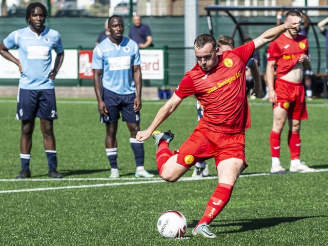 Newhaven FC take on Spelthorne Sports in the FA Cup