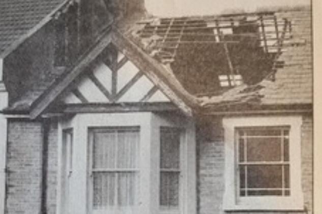 Damage to a roof at Manor Road, Hastings.