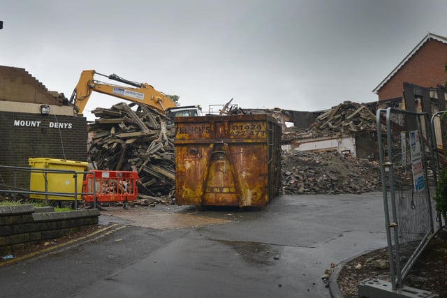 Demolition work taking place at the former Mount Denys Care Home, Hastings.