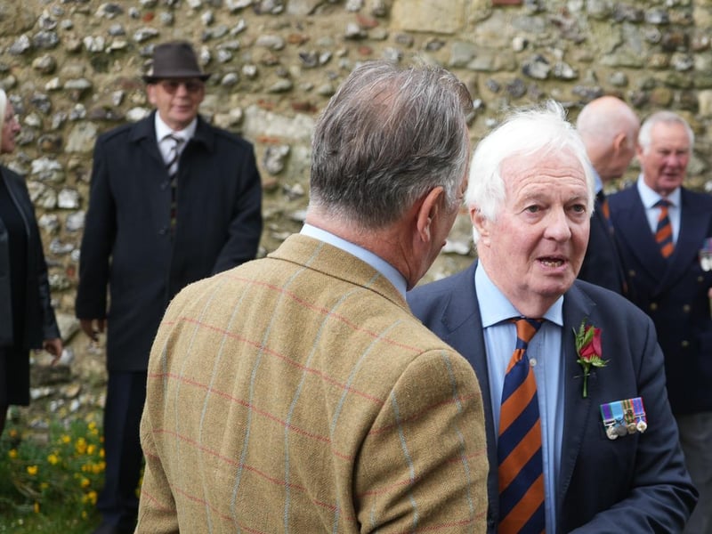 Catching up with fellow veterans after the ceremony at the Chichester Cathedral.
