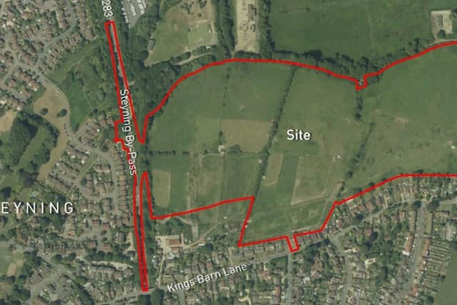 Plans for up to 265 homes on land north of Glebe Farm and Kings Barn Lane, Kings Barn Lane, Steyning, have been approved. Image: Richborough Estates Ltd