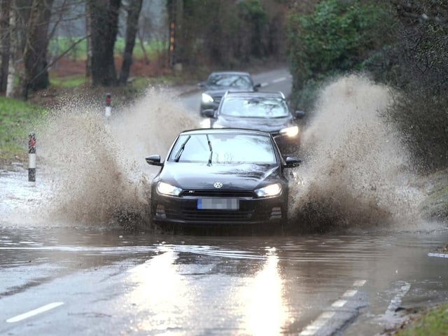Flooding in Sussex - Handcross, in the Mid Sussex District of West Sussex