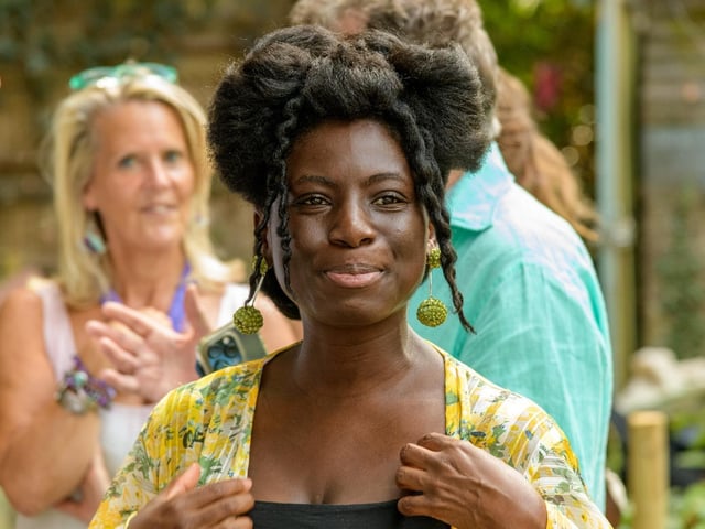 Artist Dr Debbie Yeboah who made her hair her creative headpiece