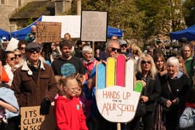 Parents in Shoreham staged a protest march after dozens of primary pupils were not offered a place at any of their three preferred schools. Photo: Eddie Mitchell
