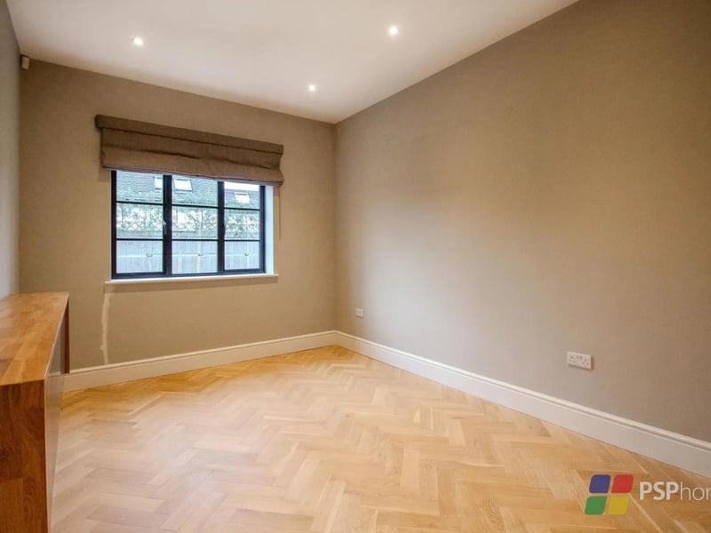 The home is decorated with a calming, neutral palette