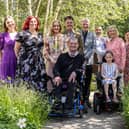 Josie Chubb and her family at the Muscular Dystrophy UK – Forest Bathing Garden with celebrities including Gabby Logan, Kenny Logan, Sue Barker and David Moyes