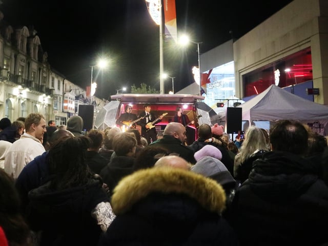 Eastbourne's Christmas lights switch-on event 2024 in Terminus Road. Photo supplied by Your Eastbourne BID.