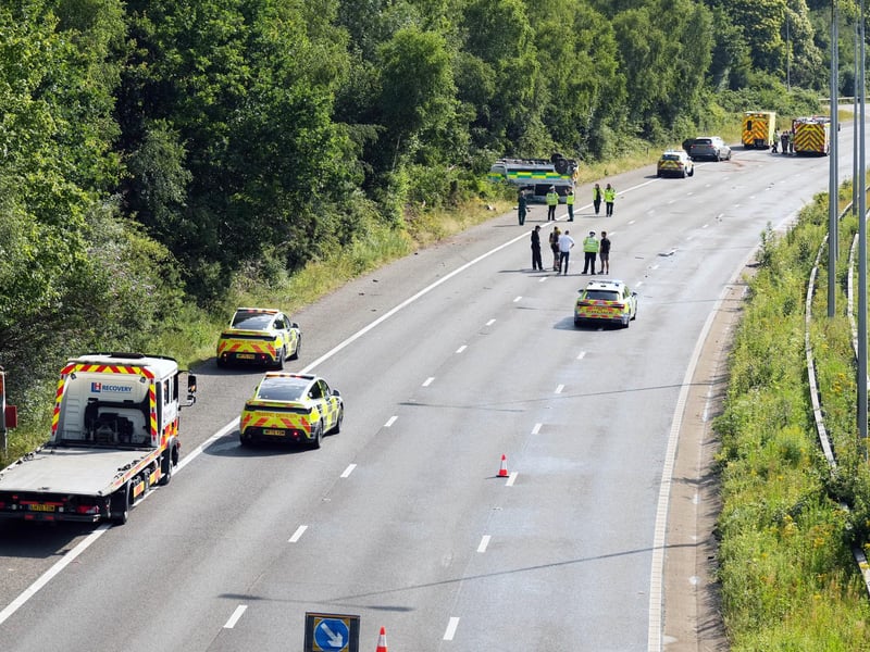 Police are appealing for witnesses after a collision, involving a private ambulance and a Mercedes, near Pease Pottage