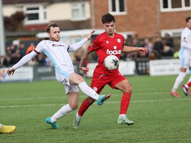 Action from Worthing's home loss to Taunton Town in National League South