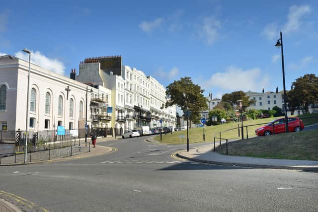 View towards Wellington Square Gardens in Hastings