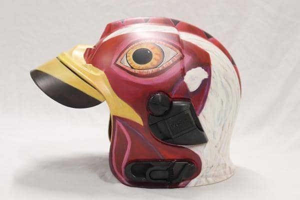 Former fire helmets will be seen in a whole new light as West Sussex Fire and Rescue Service pull up the curtain on the Ashes to Art exhibition. Picture: West Sussex Fire and Rescue
