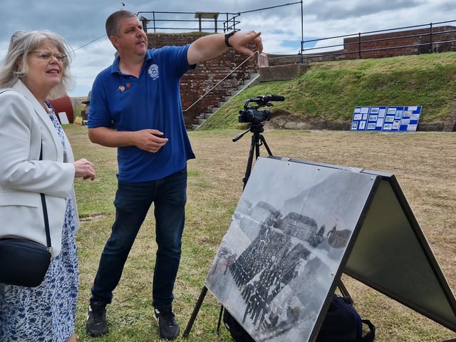 The Lord-Lieutenant of West Sussex, Lady Emma Barnard, has been given a tour of Shoreham Fort and shown the vision for the future before presenting the King's Award for Voluntary Service to the Friends of Shoreham Fort.