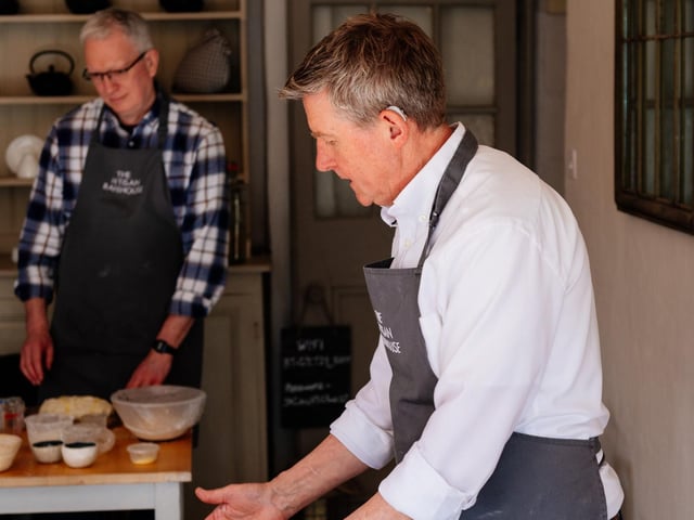 Les Nicholson teaching on a baking Course at The Artisan Bakehouse