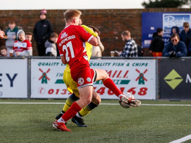 Action from Eastbourne Borough's vital win over Farnborough