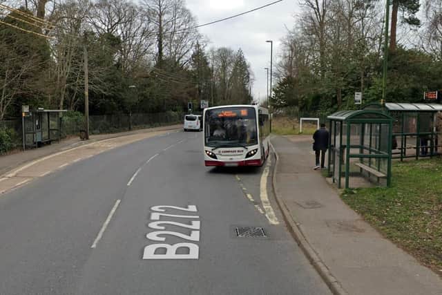 West Sussex County Council said the existing highway drainage has 'exceeded its lifespan' and flooding happens outside of Princess Royal Hospital in the bus lay-by. Photo: Google Street View