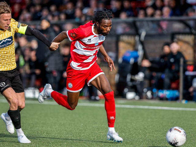 Action from Eastbourne Borough's 5-1 home loss to Maidstone in the National League South