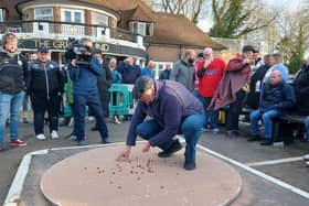 Good Friday saw the annual British and World Marbles Championship take place at The Greyhound at Tinsley Green in Crawley. Picture: Sam McCarthy-Fox