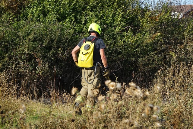 Emergency services were called to a field fire in Uckfield yesterday.