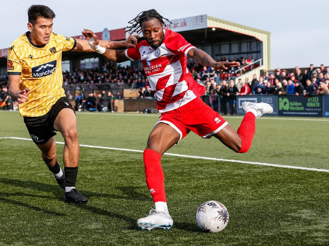 Action from Eastbourne Borough's 5-1 home loss to Maidstone in the National League South