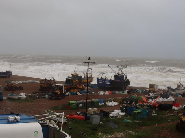 Storm Austen at Hastings. Pics by Kevin Boorman
