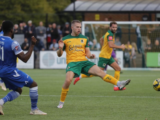 Action from Horsham's 2-0 home defeat to Bishop's Stortford in the Isthmian Premier on Saturday
