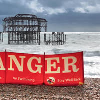 Part of historic Sussex pier collapses during Storm Austen