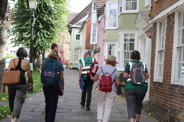 Walkers set off to walk in the footsteps of Shelley down Horsham's Causeway. Photo contributed