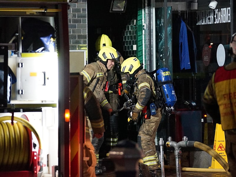 Firefighters and police respond to a fire at a commercial property in Terminus Road, Eastbourne.