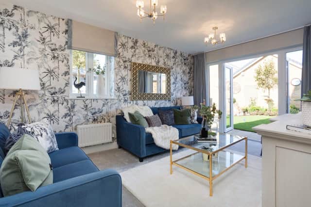 The living room in the Yew show home at Bovis Homes’ The Meadows, where all the furniture within t