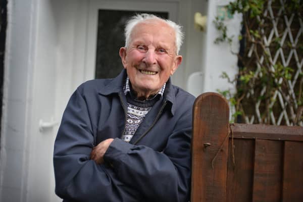 Ken Munday pictured outside his home in Westfield, East Sussex, on October 29 2021. Pic Justin L