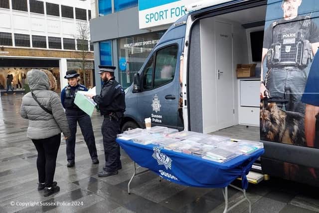 Thousands of pounds of cigarettes and vapes have been confiscated in Crawley following patrols by police in the town. Picture; Sussex Police