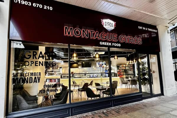 Montague Gyros opened on Monday (December 18) in The Montague Centre – at the site which was formally occupied by Game and a luggage store. Photo: Worthing & Adur Food & Drink Group
